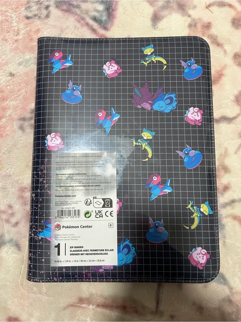 BRAND NEW Pokemon Black 9-Pocket Leather Pro-Binder with Zipper